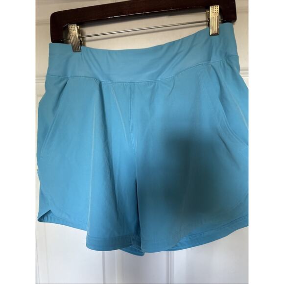 Lands' End Women's 6 Board Swim Skort Skirt w/ Shorts, Pockets Turquoise Pockets - Picture 1 of 8